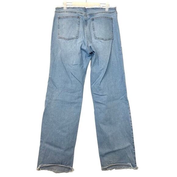 Mistress Rocks Frayed Low Rise Straight Leg In Awe Light Wash Denim Jeans Small - Picture 4 of 5